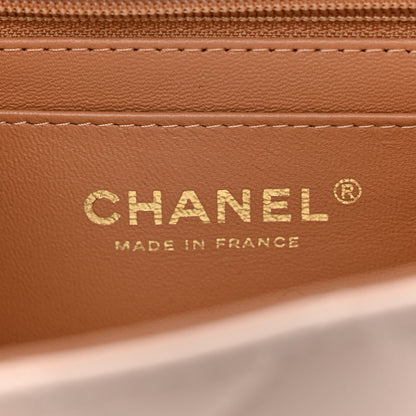 Chanel Lambskin Quilted Bi-Color Mini Top Handle Rectangular Flap Ecru Dark Beige 6 of 12
