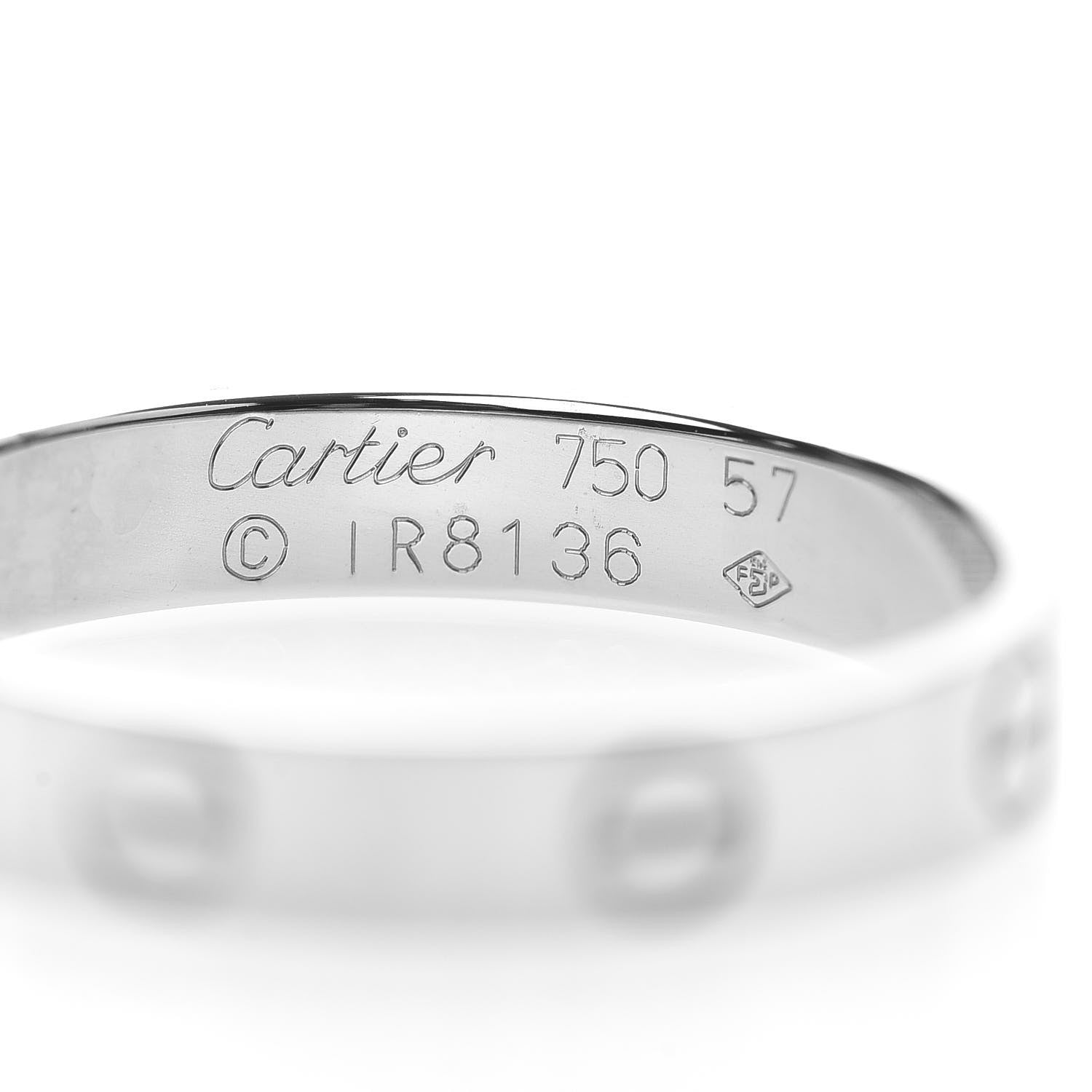 Cartier 18K White Gold 3.5mm LOVE Wedding Band Ring 57 8 4 of 5