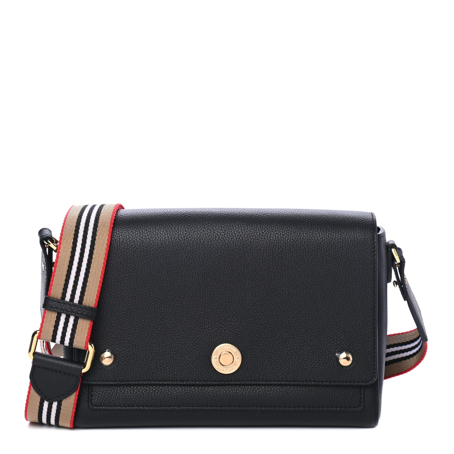 Grainy Calfskin Note Crossbody Bag Black