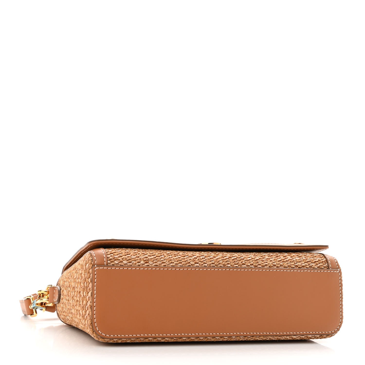 Burberry Raffia Calfskin TB Note Crossbody Bag Natural 4 of 9