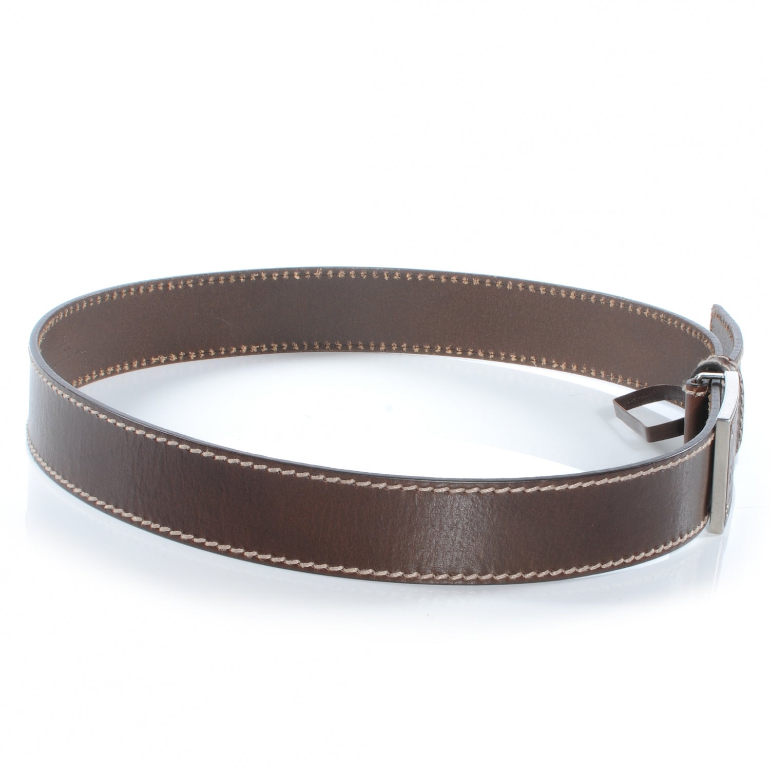 Gucci Mens Leather Crest Buckle Belt 90 36 Brown 5 of 5