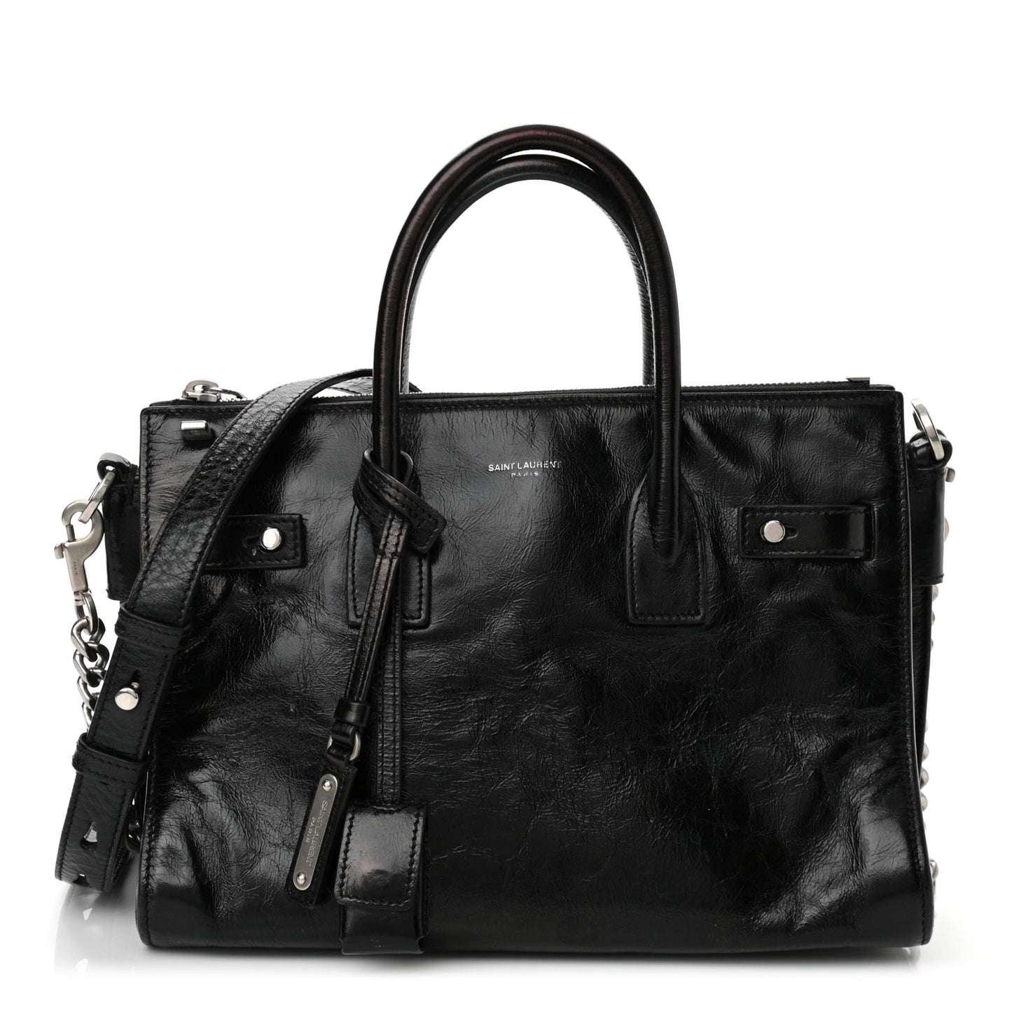 Glace Calfskin Baby Souple Sac De Jour Black