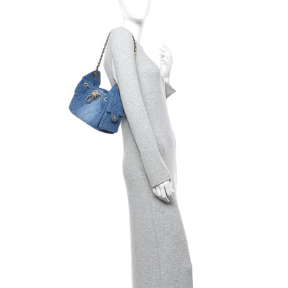 Chanel Washed Denim Quilted Mini Chanel 25 Handbag Blue 2 of 11