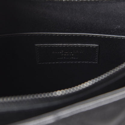 Saint Laurent Sheepskin Matelasse Chevron Monogram Monochrome Large College Satchel Black 5 of 8
