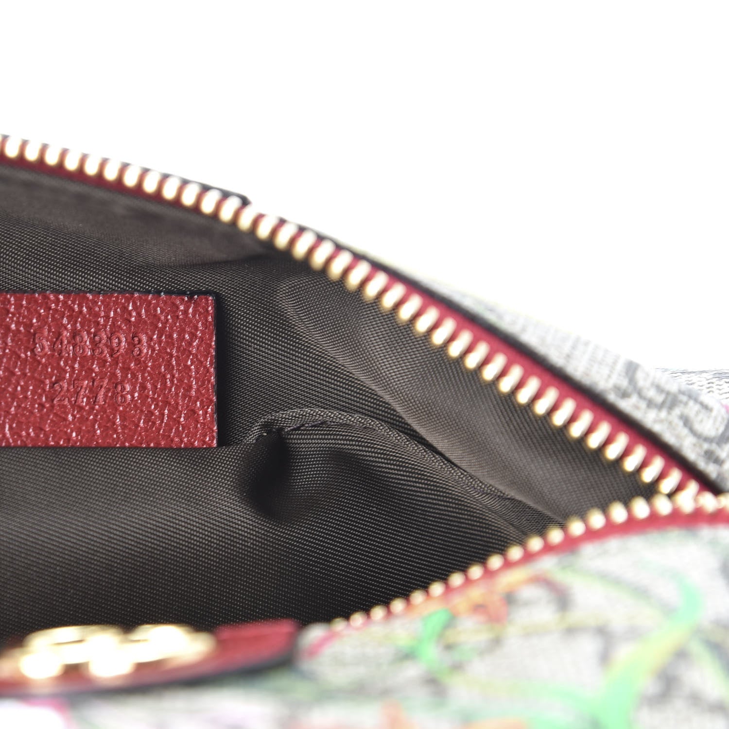 Gucci Soft GG Supreme Monogram Flora Calfskin Medium Ophidia Cosmetic Case Beige Ebony Multicolor Rosso 8 of 8