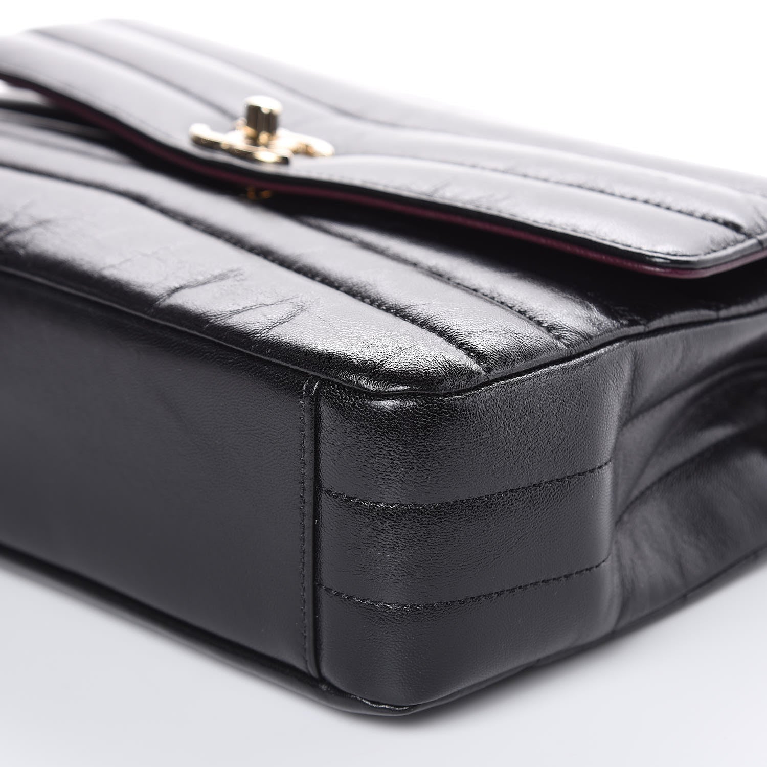 Chanel Shiny Lambskin Chevron Quilted Miroir Black 9 of 11