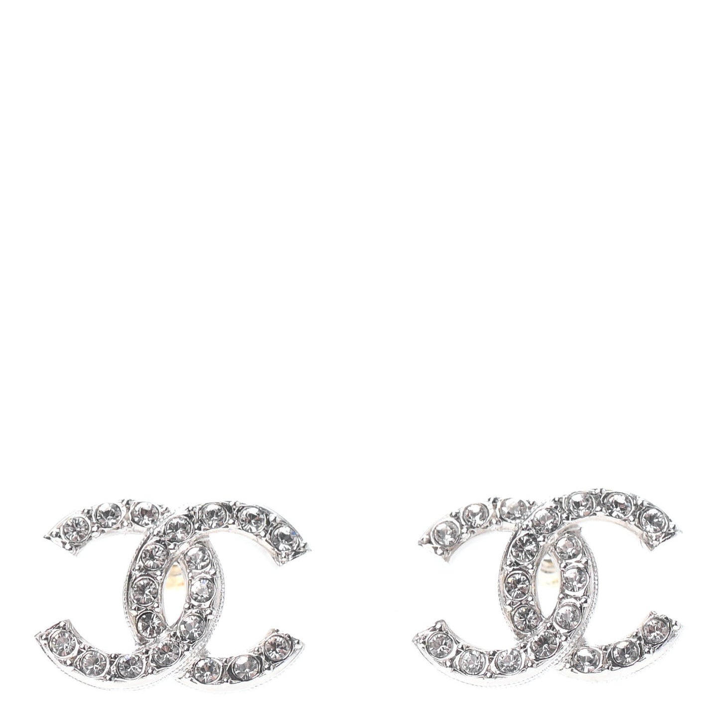 Crystal CC Earrings Silver