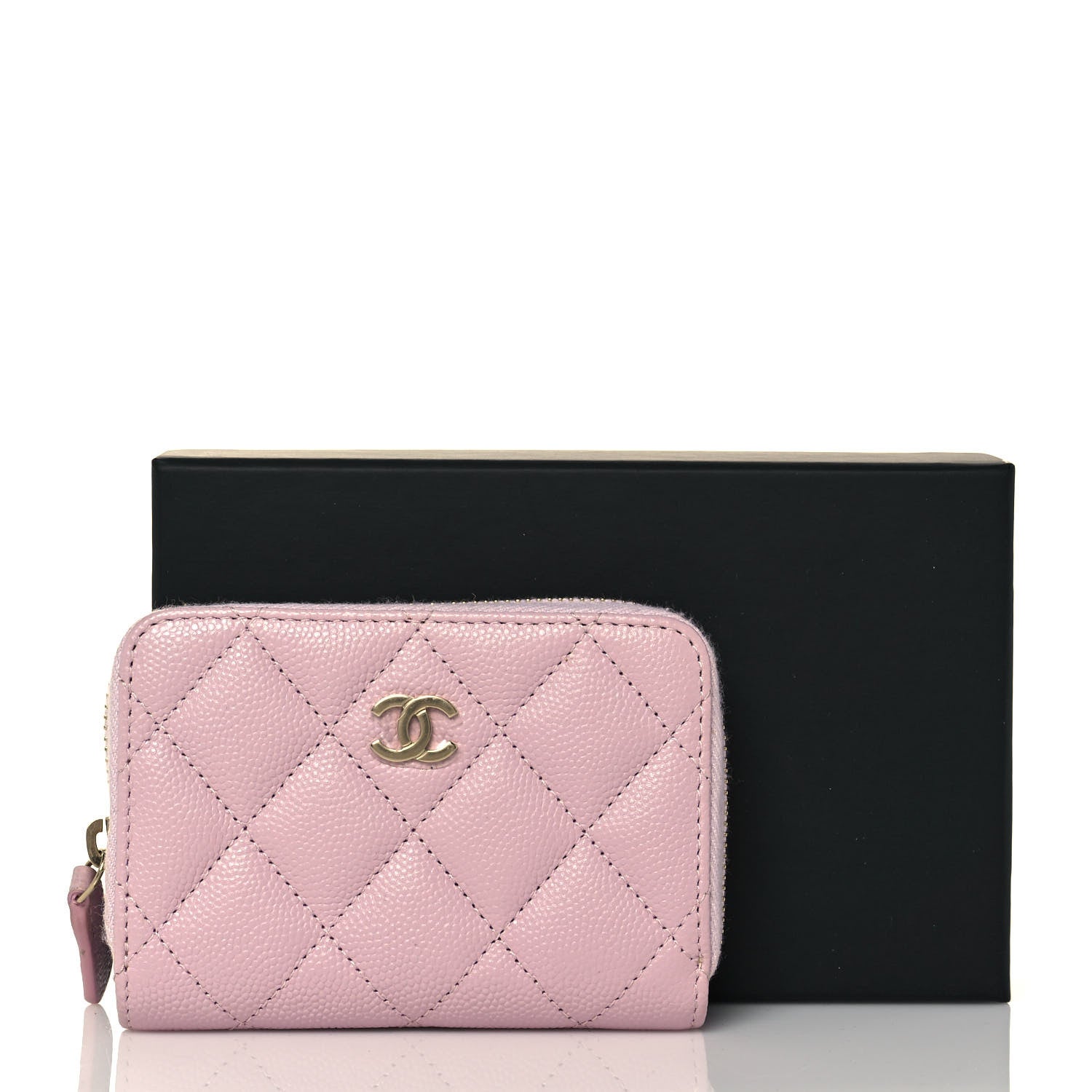Chanel Caviar Quilted Zip Coin Purse Light Pink 13 of 13