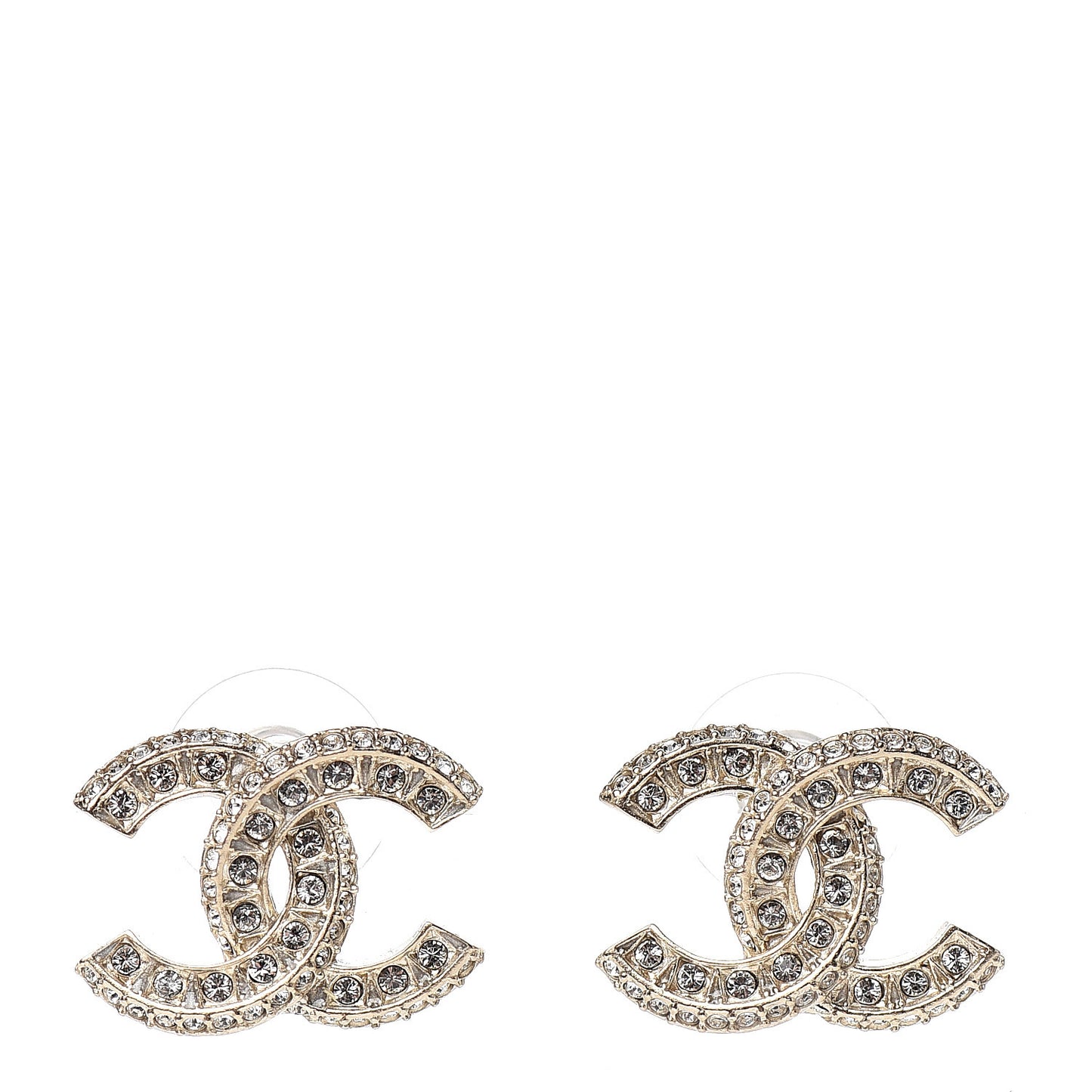 Crystal Timeless CC Earrings Light Gold