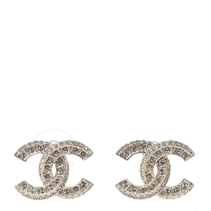 Chanel Crystal Timeless CC Earrings Light Gold 1 of 5