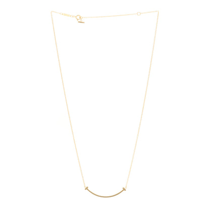 Tiffany 18K Yellow Gold Small T Smile Pendant Necklace 3 of 4