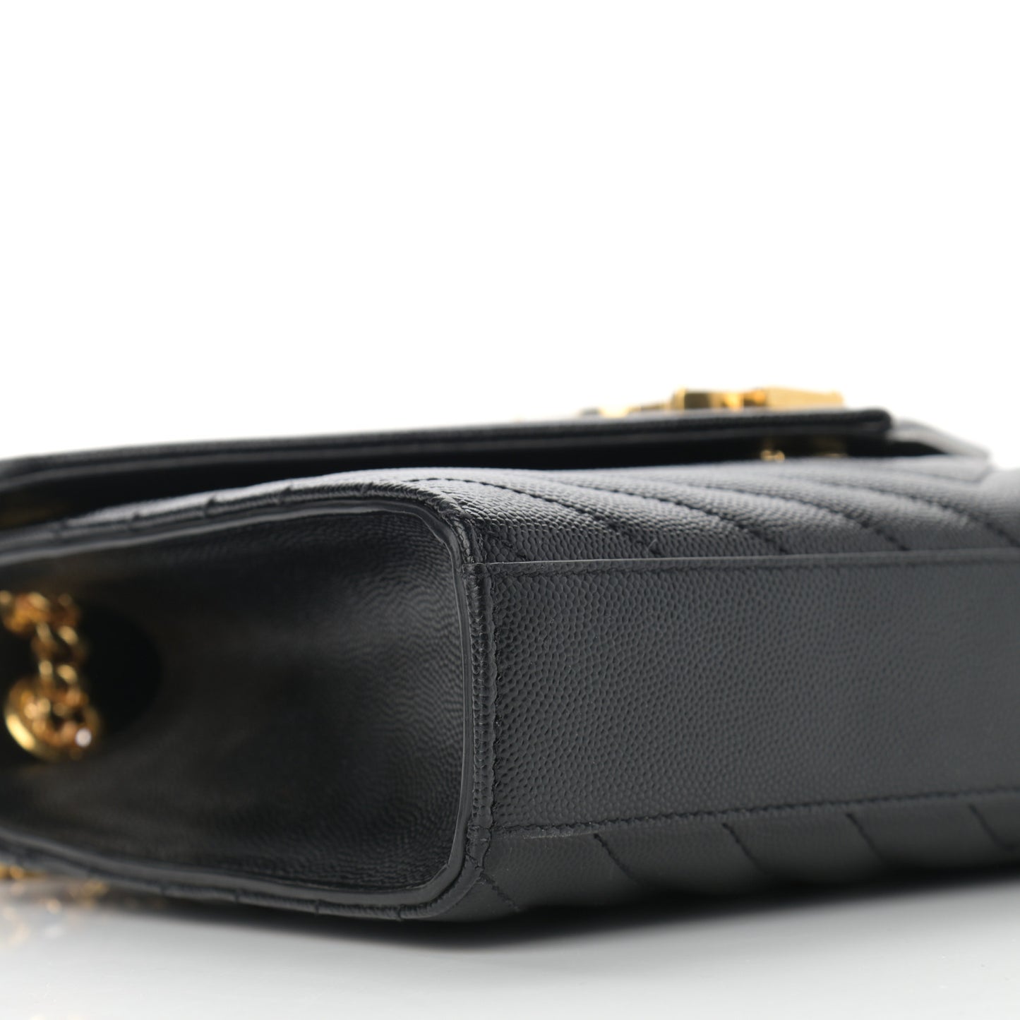 Grain De Poudre Matelasse Chevron Medium Monogram Satchel Black