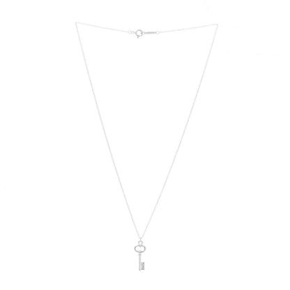 Tiffany Sterling Silver Mini Oval Key Pendant Necklace 3 of 6