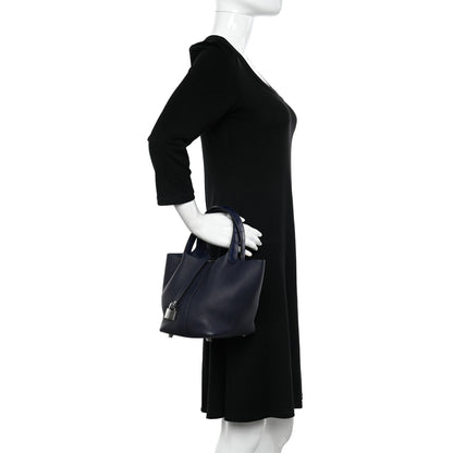 Hermes Taurillon Clemence Matte Alligator Picotin Lock Touch 22 Bleu Nuit 2 of 11