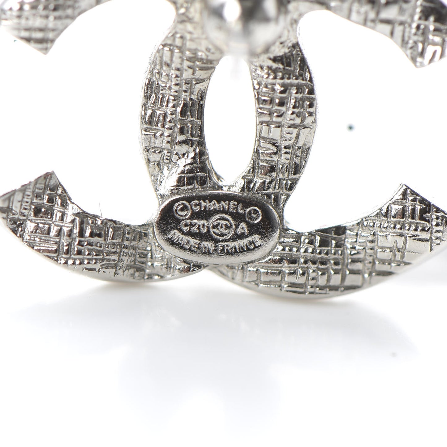 Crystal Large CC Earrings Silver