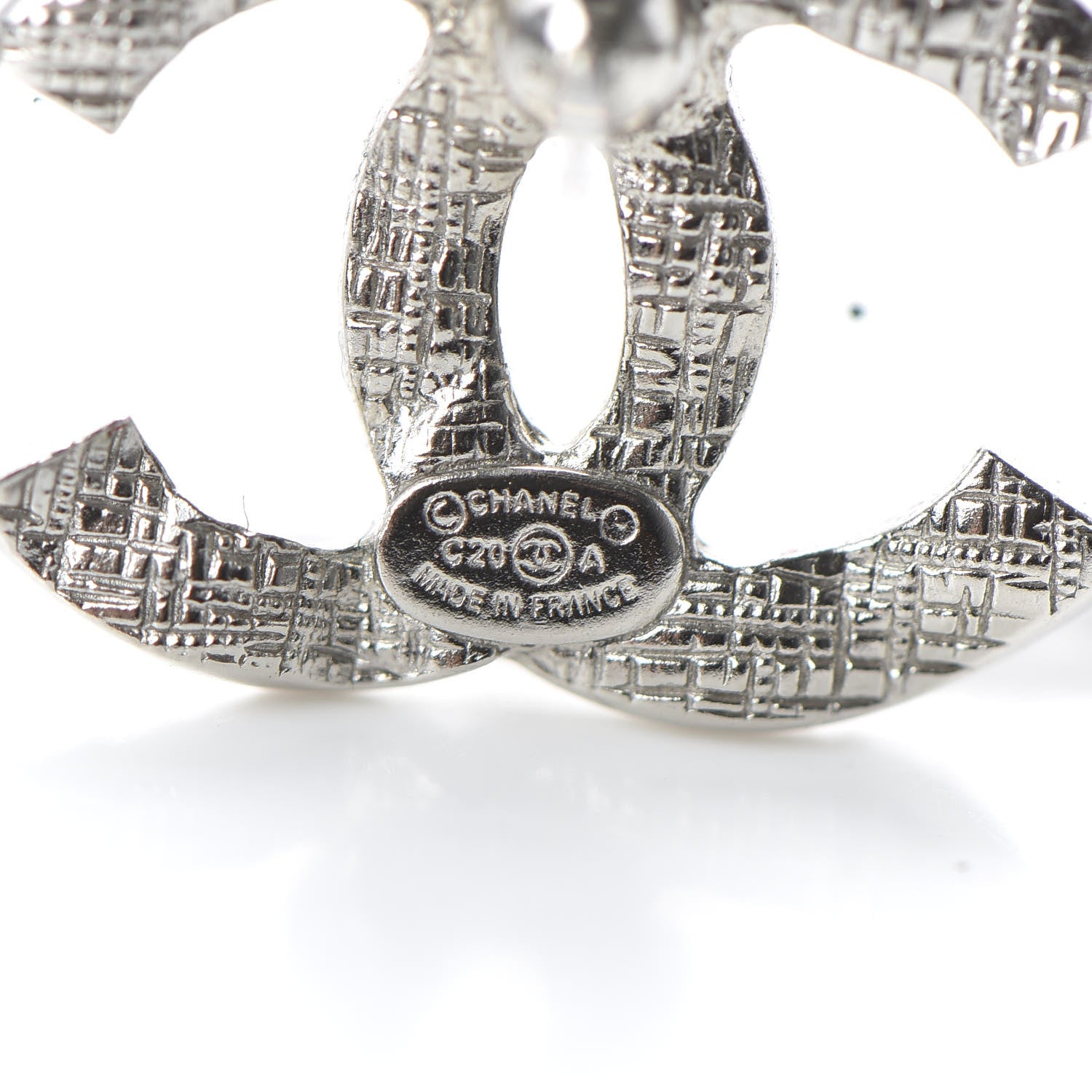 Chanel Crystal Large CC Earrings Silver 4 of 5