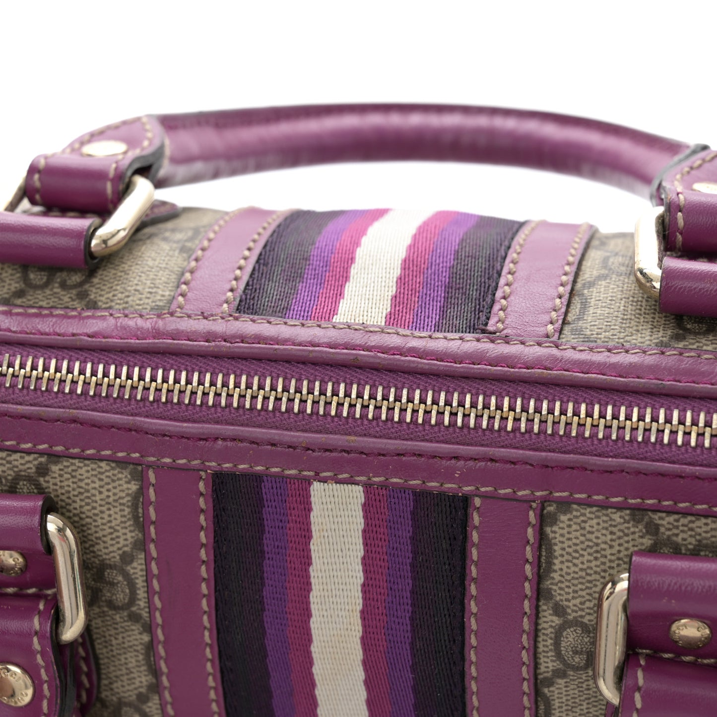 Monogram Vintage Web Small Boston Purple