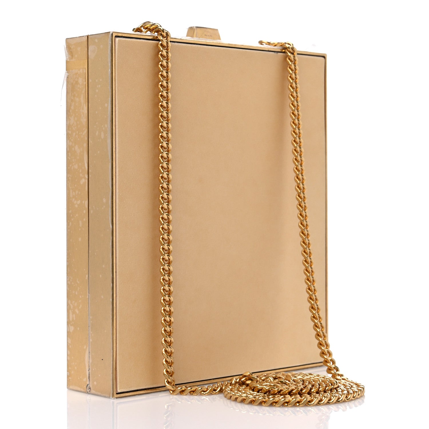 Saint Laurent Plexiglass Monogram Minaudiere Tuxedo Box Clutch Pale Sun Oro Antico 3 of 10