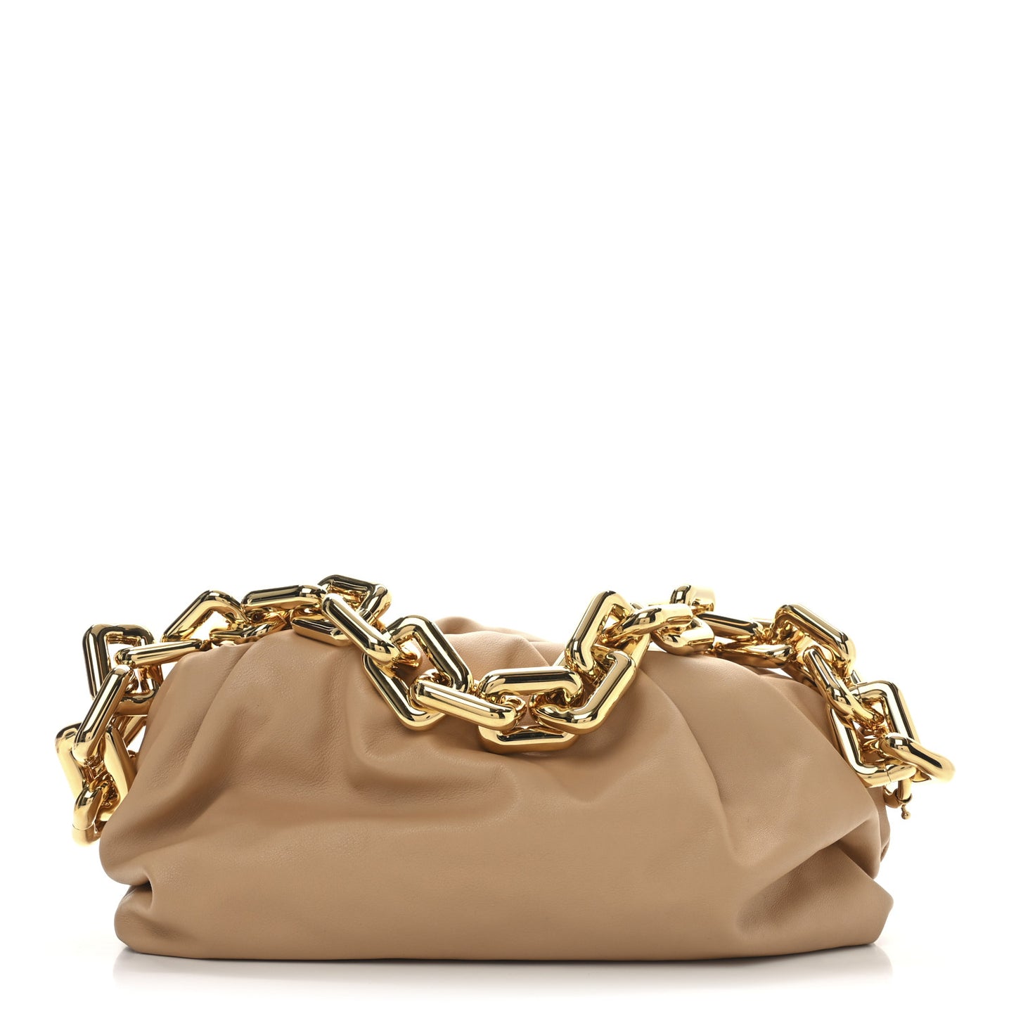Calfskin Chain Pouch Almond
