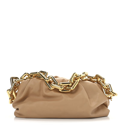 Bottega Veneta Calfskin Chain Pouch Almond 1 of 28