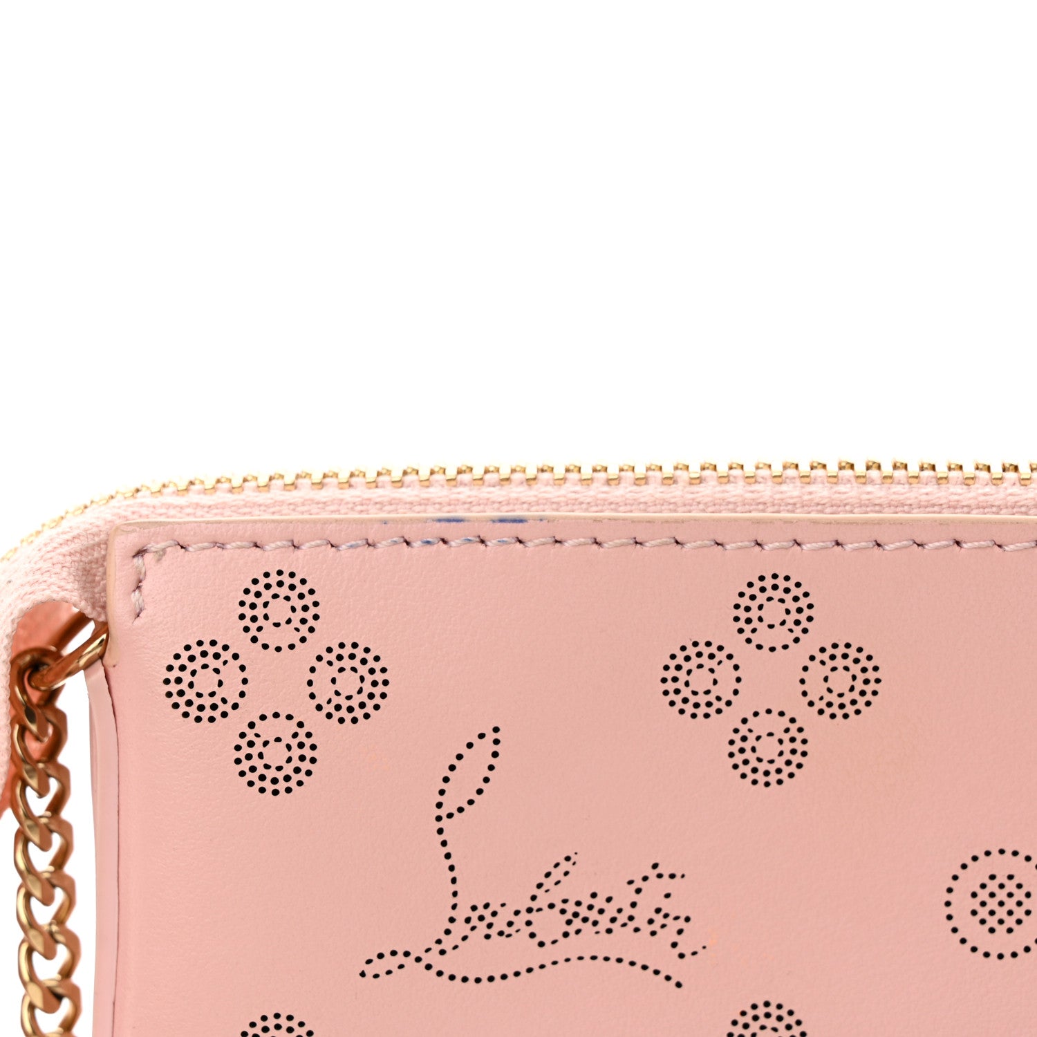 Christian Louboutin Calfskin Loubinthesky Perforated Shoulder Bag Pink 9 of 11