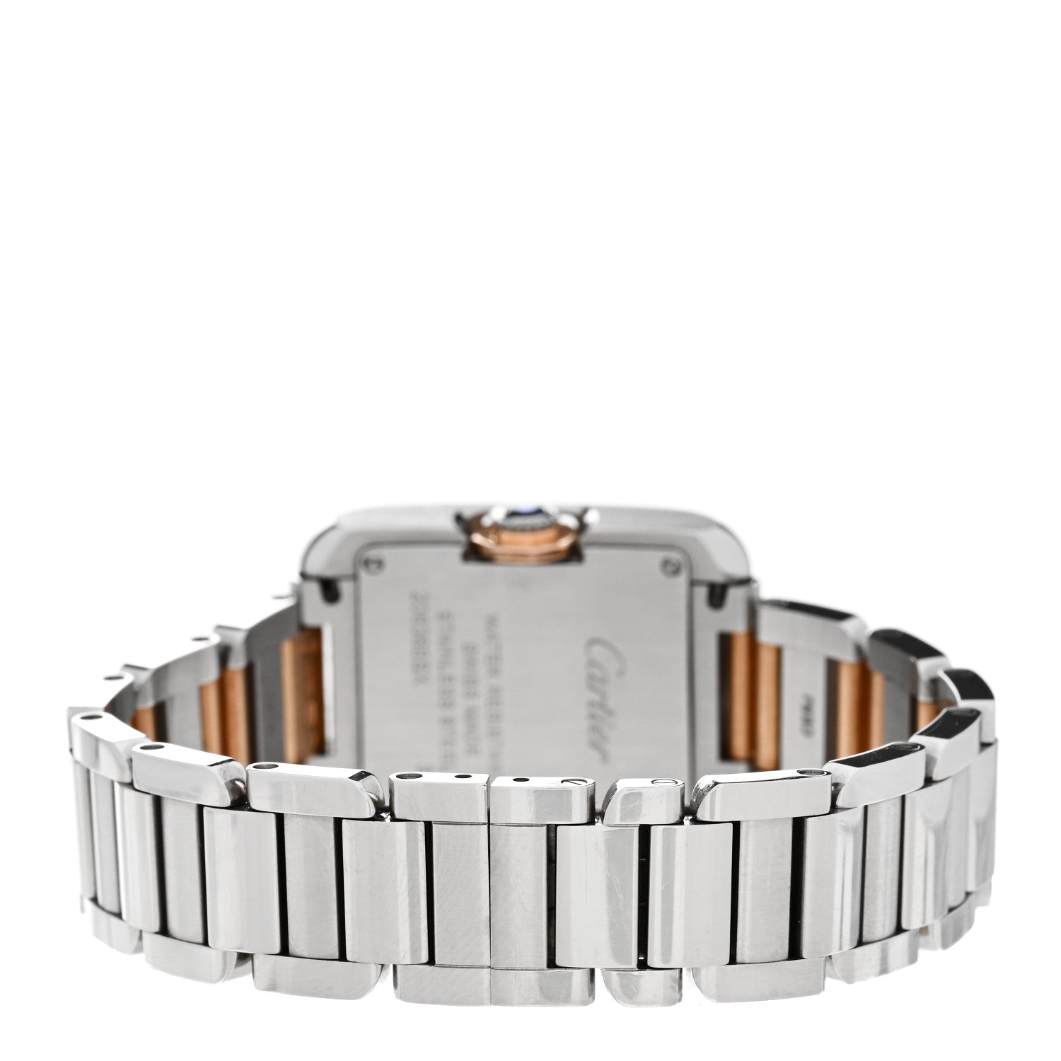 Cartier Stainless Steel 18K Pink Gold Diamond 23mm Tank Anglaise Quartz Watch 3 of 4