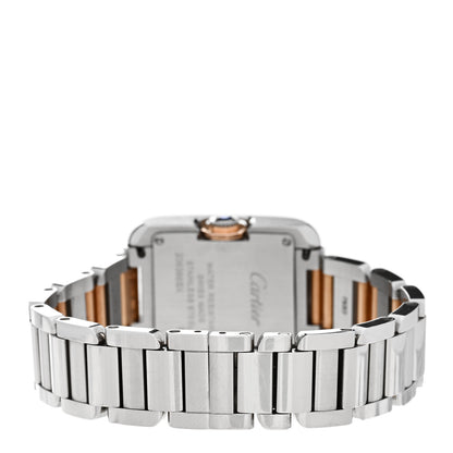 Cartier Stainless Steel 18K Pink Gold Diamond 23mm Tank Anglaise Quartz Watch 3 of 4