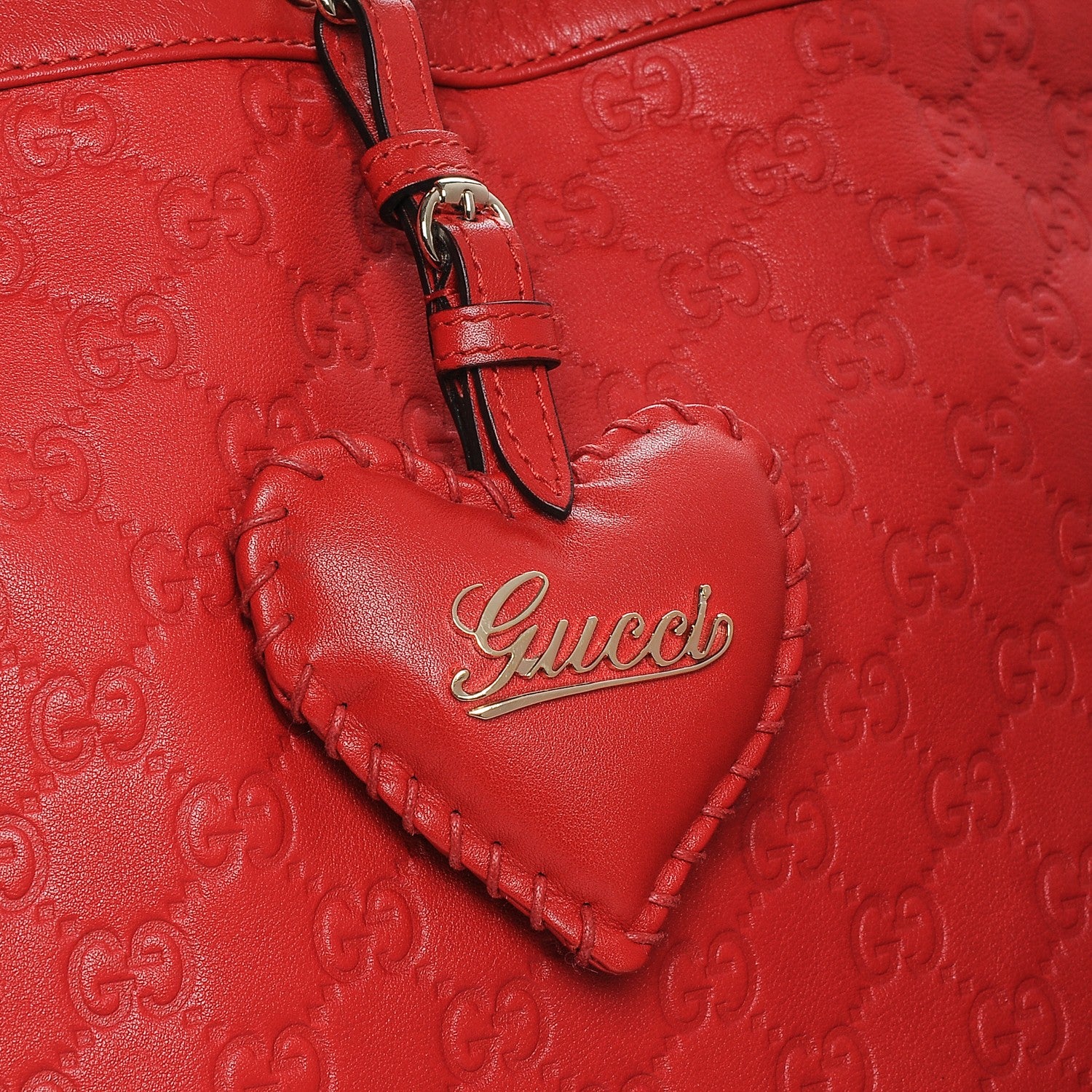 Gucci Guccissima Medium Valentine Top Handle Bag Red 7 of 12