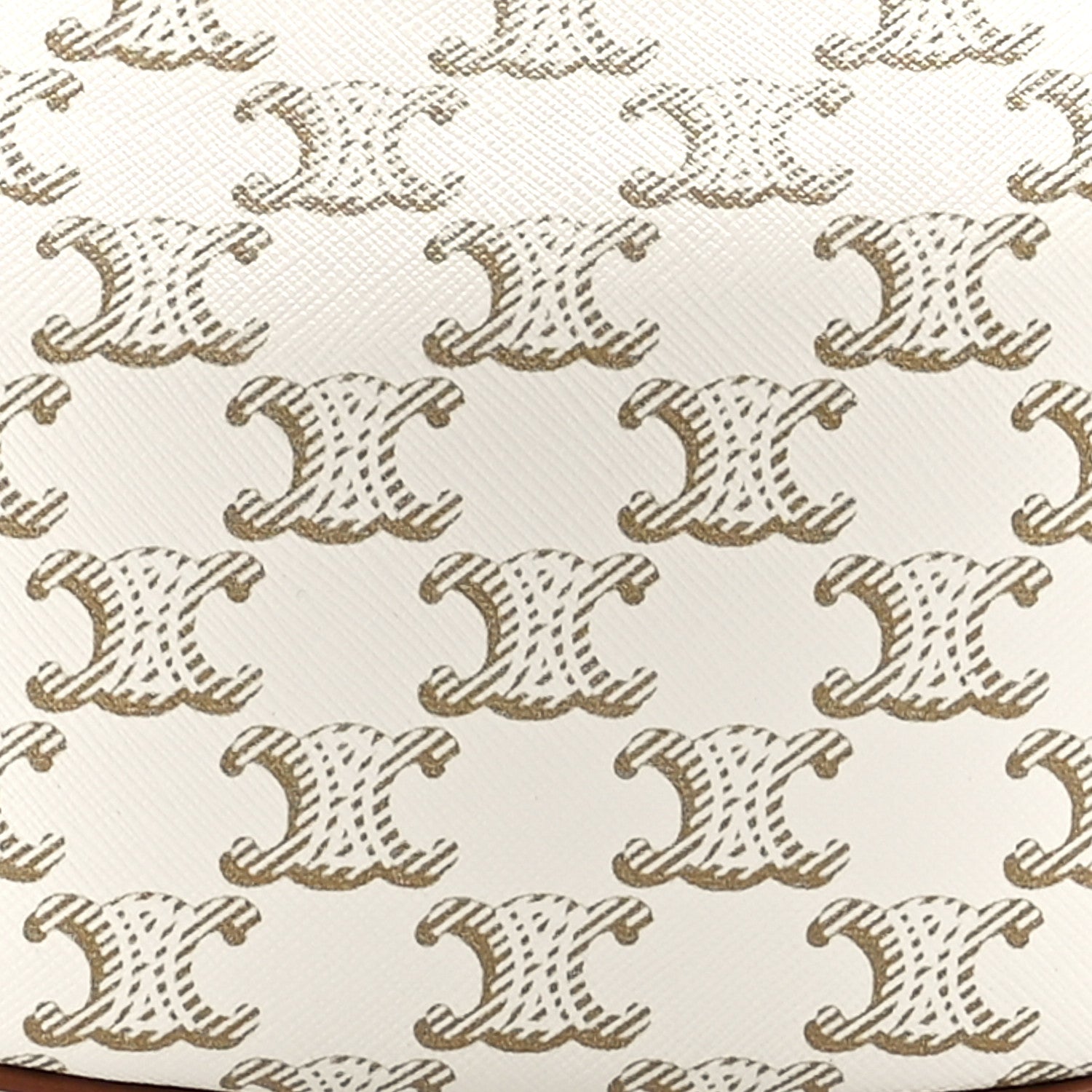 Celine Canvas Calfskin Ava Rope Triomphe Shoulder Bag White 9 of 12