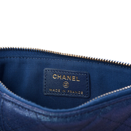 Chanel Iridescent Caviar Quilted Classic Flat Wallet Pouch Dark Blue 6 of 7