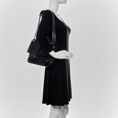 Saint Laurent Crinkled Calfskin Matelasse Monogram Medium Niki Chain Satchel Black 2 of 10