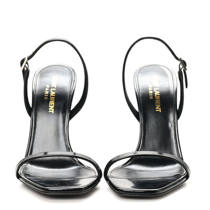 Saint Laurent Patent Calfskin Opyum 110 Sandals 37 Black 3 of 9