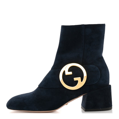 Gucci Suede Cachemire Blondie 55mm Ankle Boots 37 Blondie Blue 1 of 11