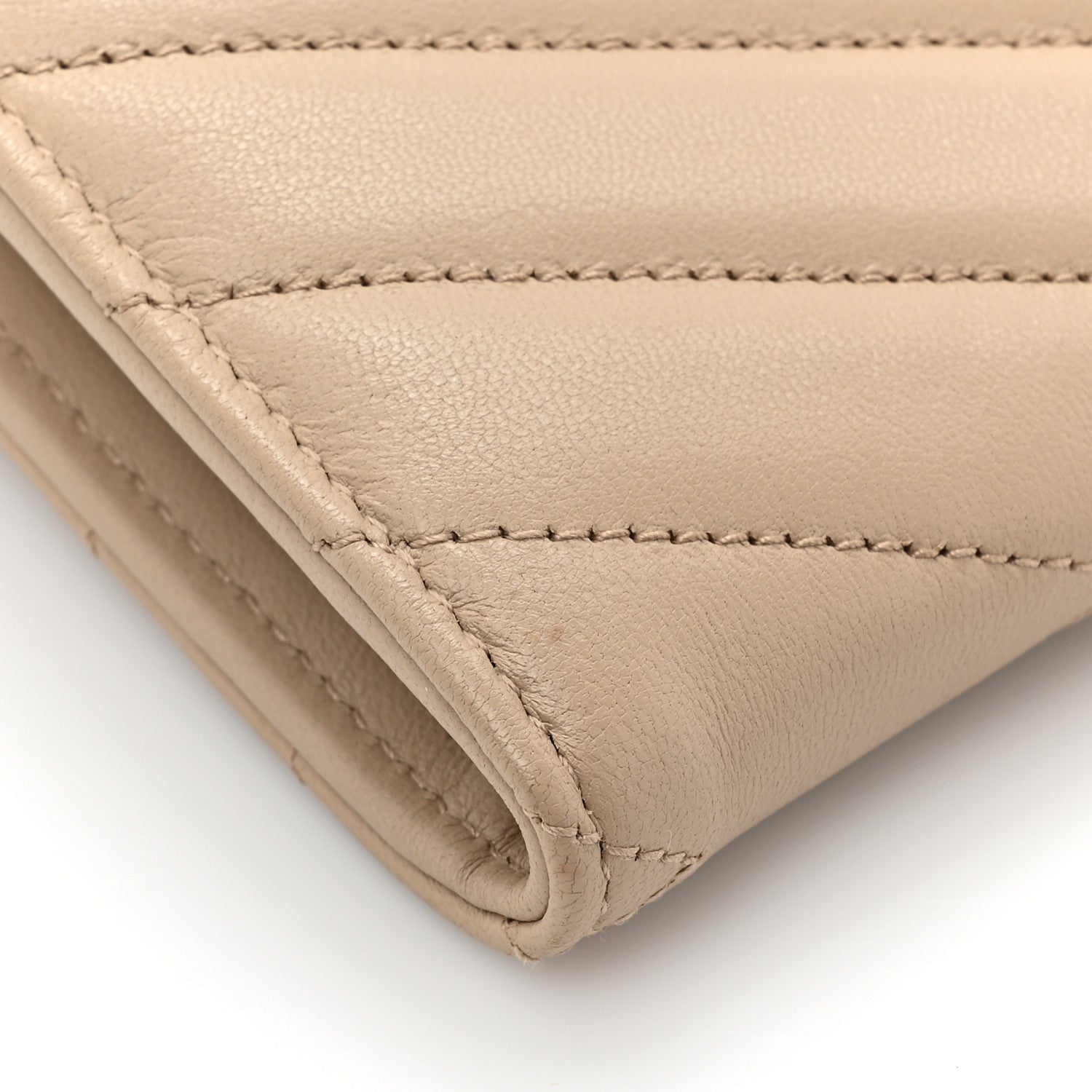 Saint Laurent Lambskin Y Quilted Monogram Large Loulou Flap Wallet Nude Powder 15 of 16