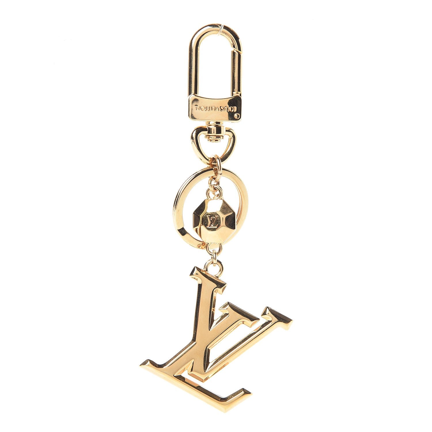 Louis Vuitton LV Facettes Bag Charm Key Holder Gold 1 of 4