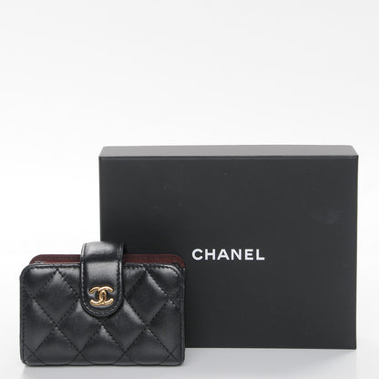 Chanel Lambskin Quilted Gusseted Card Holder Black 8 of 8