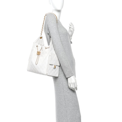 Chanel Caviar Quilted Medium Chanel 25 Handbag White 2 of 11