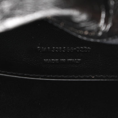 Saint Laurent Crinkled Calfskin Matelasse Monogram Baby Niki Chain Satchel Black 8 of 11
