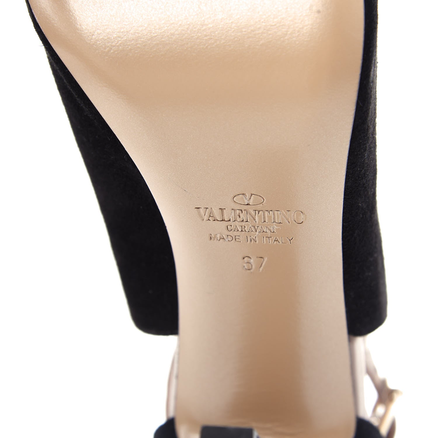 Valentino Garavani Suede Rockstud Caged Sandals 37 Black 9 of 10
