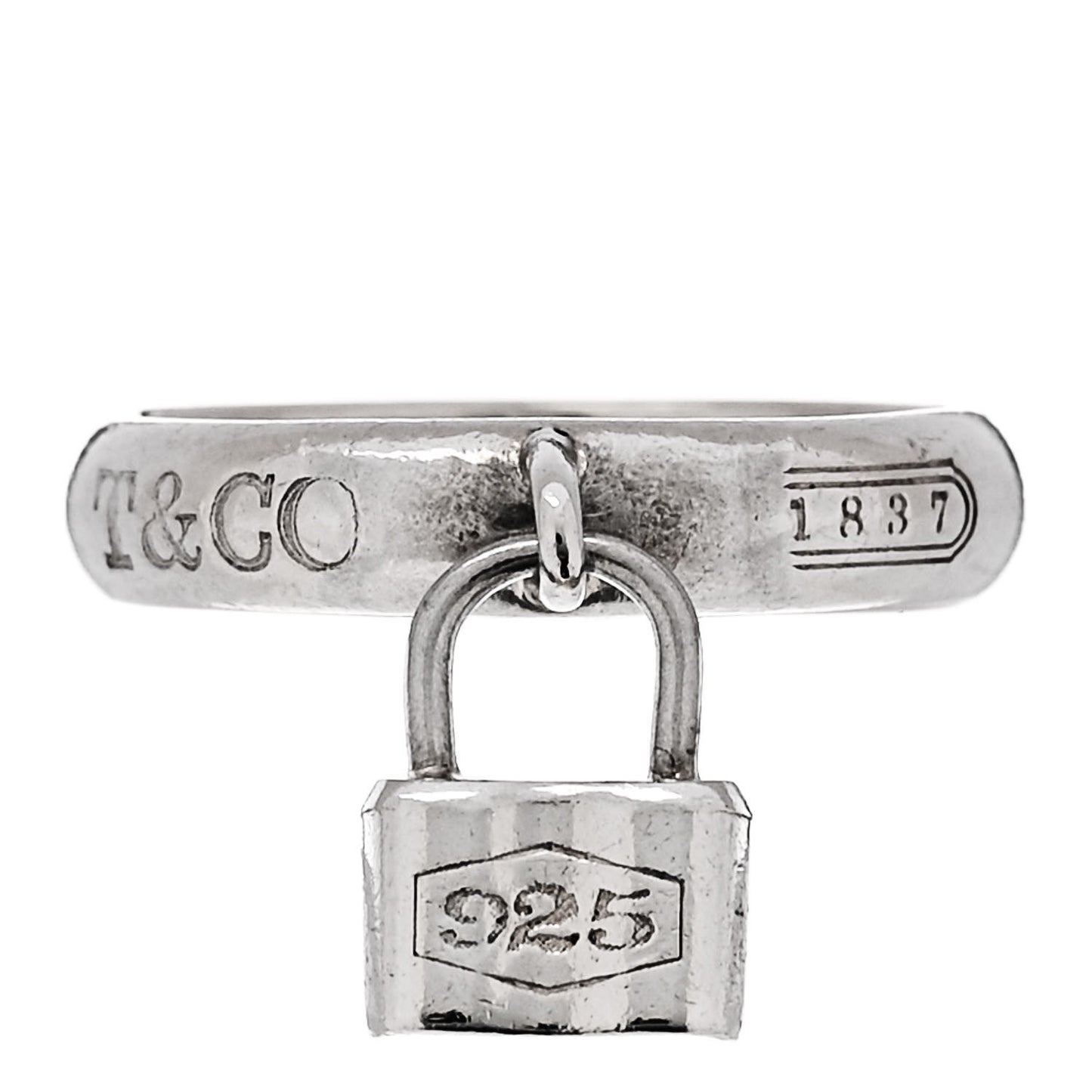 Sterling Silver 1837 Lock Charm Ring 52 6