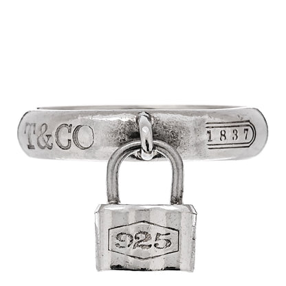 Tiffany Sterling Silver 1837 Lock Charm Ring 52 6 1 of 4