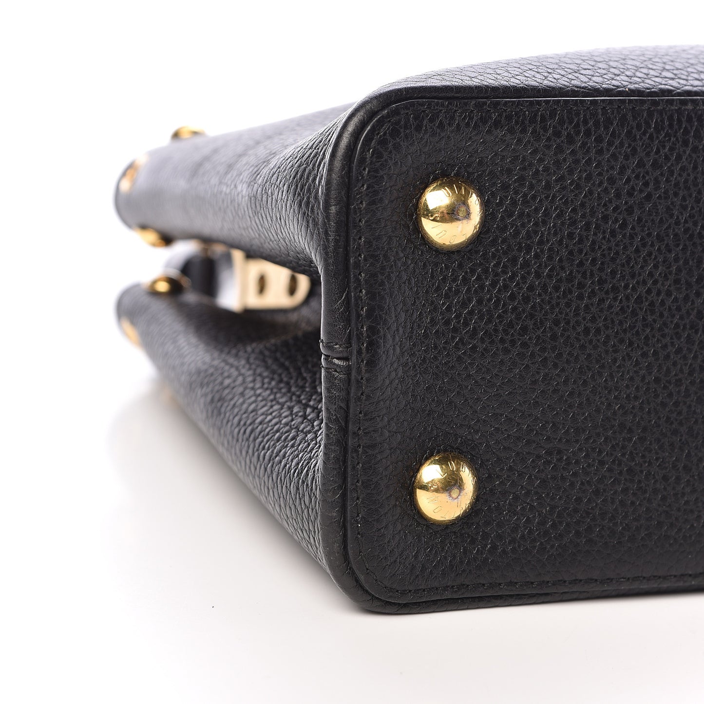 Taurillon Studded Capucines PM Black