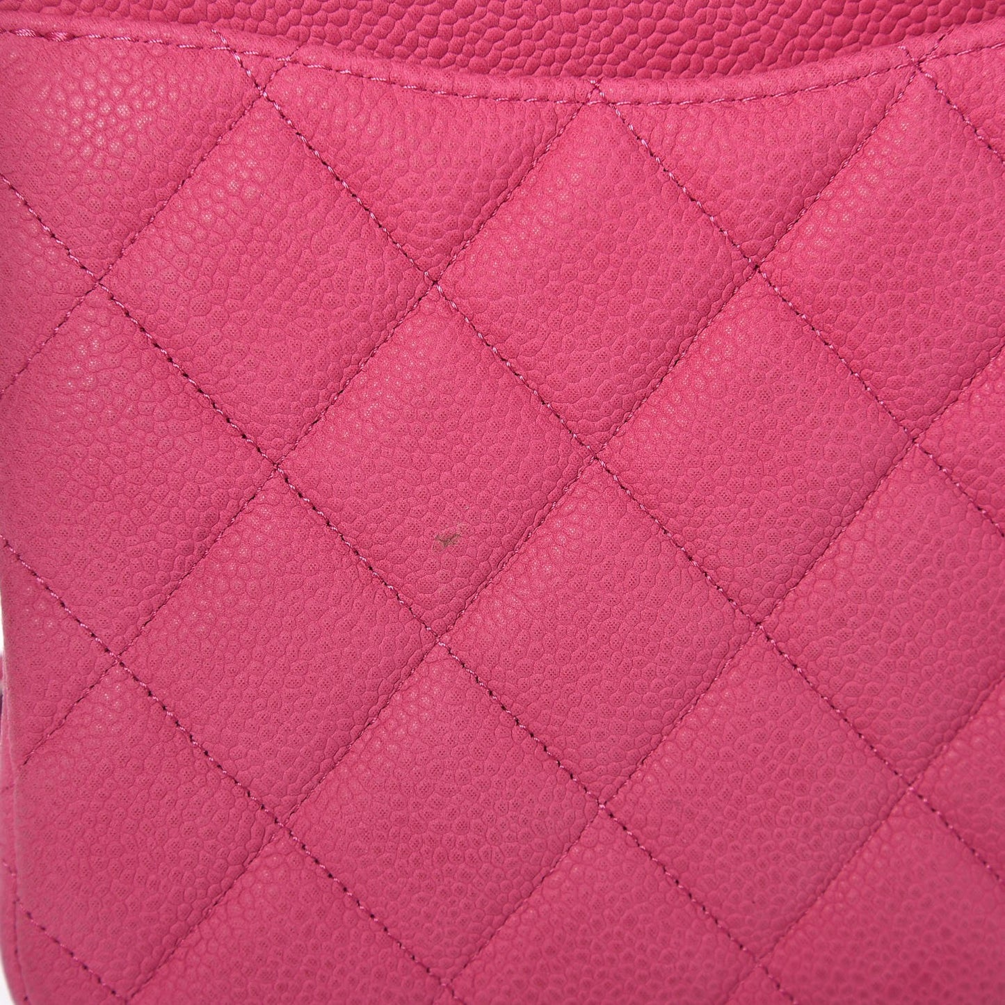 Iridescent Caviar Quilted Jumbo Double Flap Pink