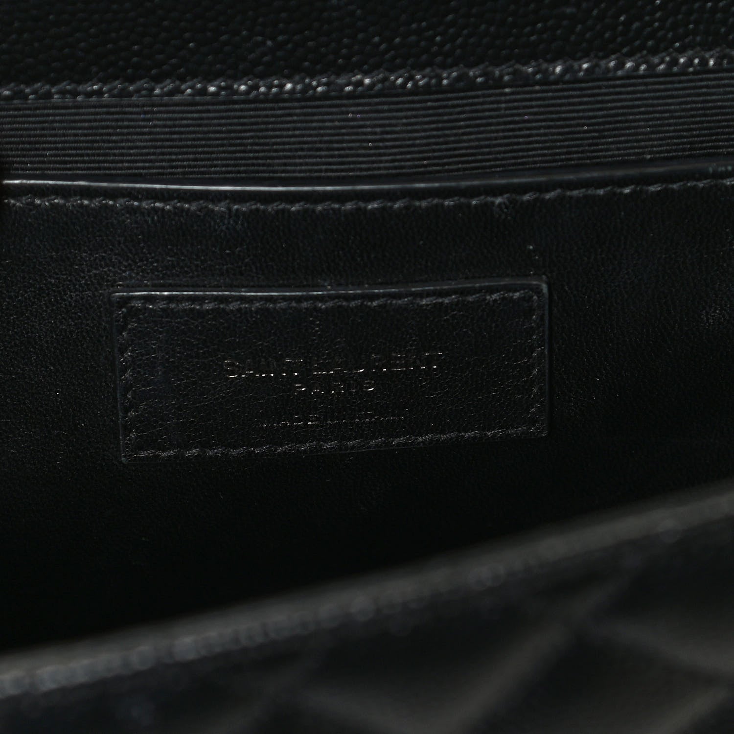 Saint Laurent Grain De Poudre Textured Mixed Matelasse Triquilt Medium Monogram Satchel Black 6 of 10