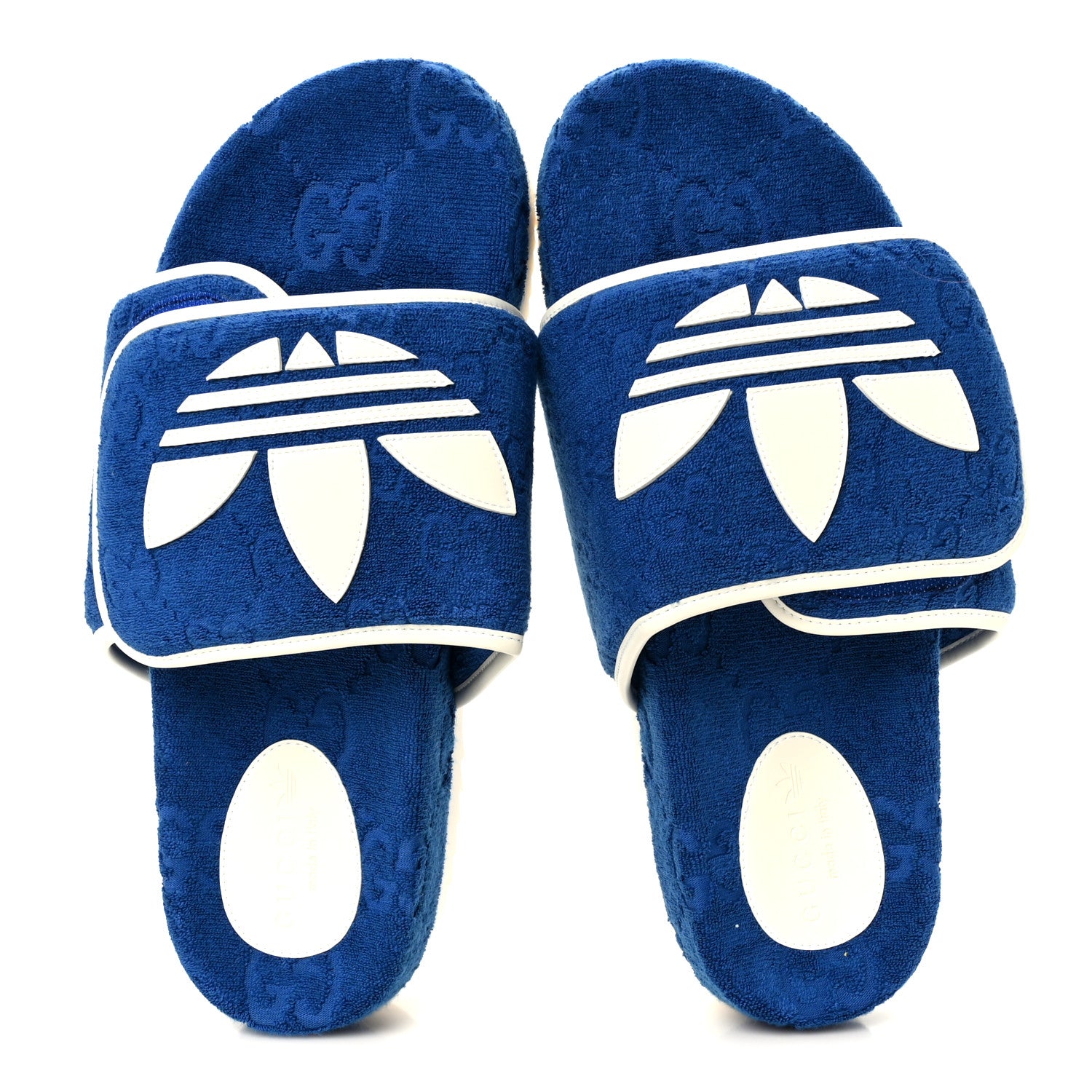 Gucci X ADIDAS Terry Cloth GG Monogram Mens Platform Sandals 11
