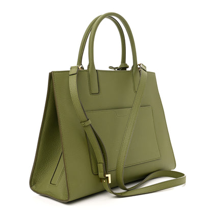 Burberry Grained Calfskin Small Frances Tote Spruce Green 3 of 9