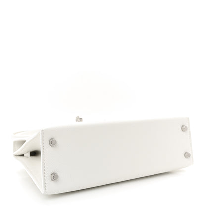 Hermes Epsom Mini Kelly Sellier 20 New White 6 of 19
