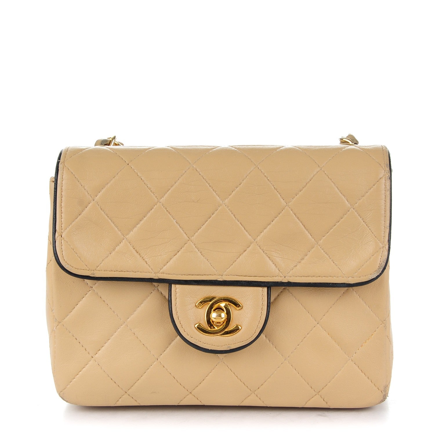 Chanel Lambskin Quilted Mini Square Flap Beige 1 of 11
