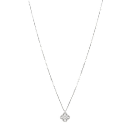 Van Cleef & Arpels 18K White Gold Diamond Sweet Alhambra Pendant Necklace 1 of 4