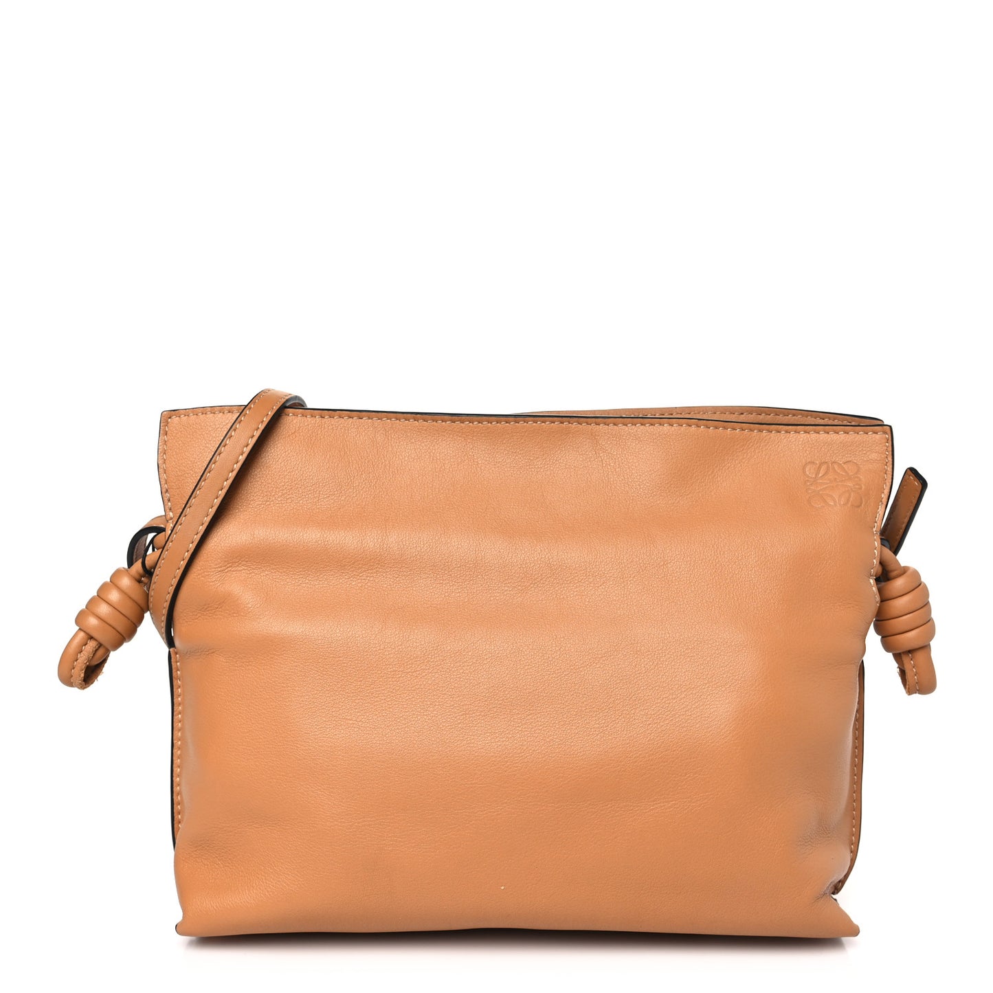 Calfskin Mini Flamenco Knot Clutch Warm Desert